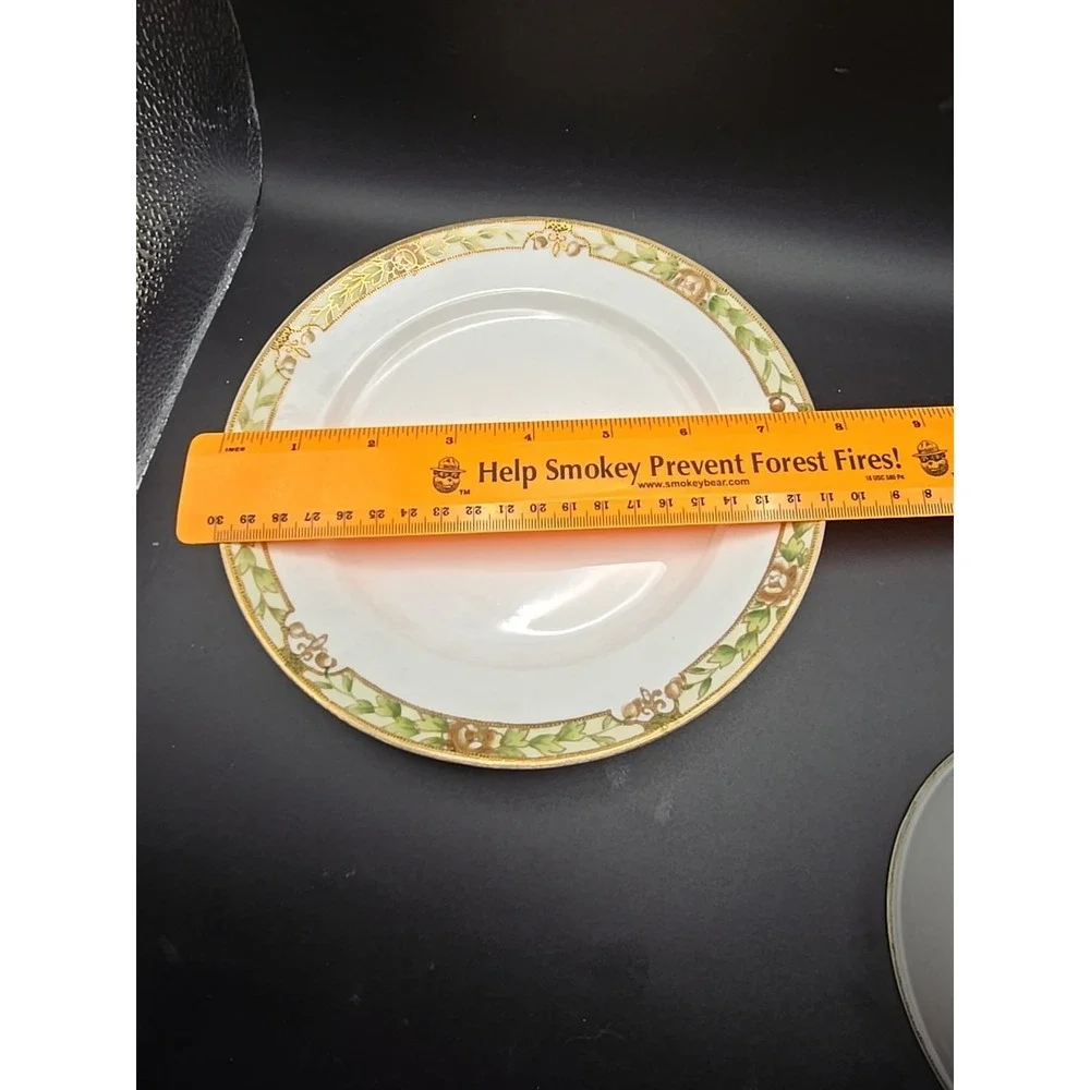 Antique Nippon Hand Painted China Cheese/ Butter‎ Dish Gold Floral